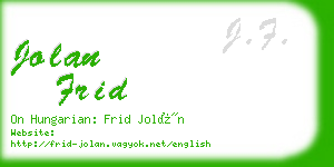 jolan frid business card